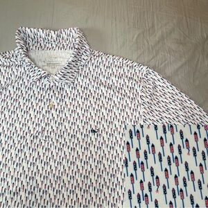 Vineyard Vines Polo Men’s Xxl White Firework‎ Rocket Print